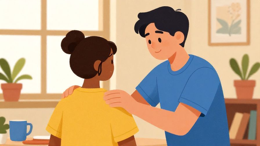 Illustration%20of%20a%20kind%20person%20patting%20another%20on%20the%20shoulder%20comfortingly%20in%20a%20sunny%20room%2C%20vibrant%20colors%2C%20illustrated%20style