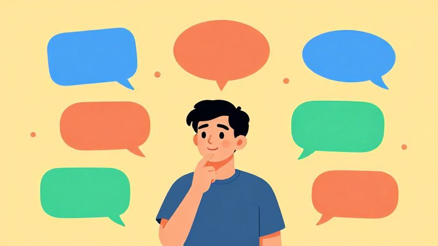 Illustration%20of%20a%20language%20learner%20thoughtfully%20choosing%20between%20different%20speech%20bubbles%20with%20varied%20tones%2C%20colorful%20background%2C%20illustrated%20style