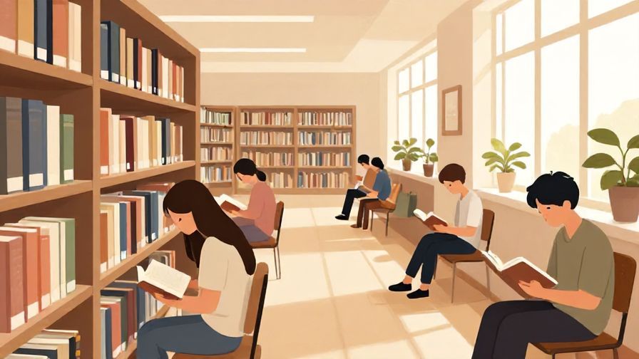 Illustration%20of%20a%20library%20with%20people%20reading%20quietly%2C%20a%20calm%20atmosphere%2C%20soft%20colors%2C%20illustrated%20style