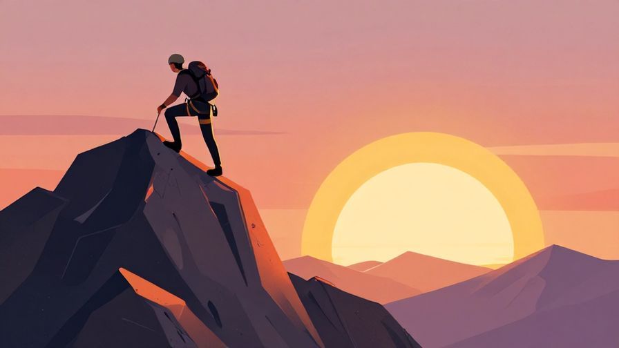 Illustration%20of%20a%20mountain%20climber%20steadily%20ascending%20a%20steep%20peak%20with%20a%20sunrise%20background%2C%20symbolizing%20perseverance%20and%20hope%2C%20vibrant%20colors%2C%20illustrated%20style