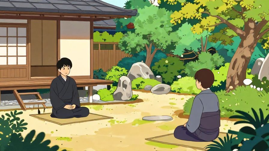 Illustration%20of%20a%20peaceful%20setting%20with%20two%20people%20sitting%20in%20a%20Japanese%20garden%2C%20subtle%20expression%20of%20distance%20and%20respect%2C%20vibrant%20colors%2C%20illustrated%20style