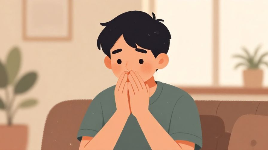 Illustration%20of%20a%20person%20apologizing%20with%20a%20gentle%20smile%20while%20asking%20others%20to%20wait%20calmly%2C%20warm%20indoor%20lighting%2C%20illustrated%20style