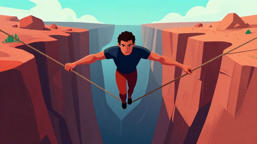 Illustration%20of%20a%20person%20balancing%20on%20a%20tightrope%20above%20a%20deep%20chasm%2C%20intense%20focus%20on%20their%20face%2C%20vivid%20colors