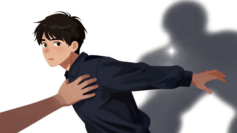 Illustration%20of%20a%20person%20being gently pulled back by a shadowy hand while looking forward%2C%20expressing%20conflicted%20emotions%2C%20illustrated%20style