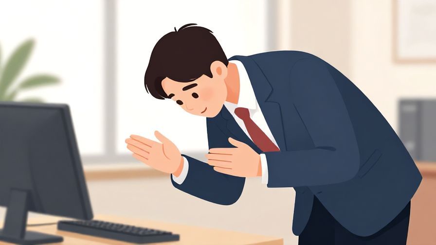 Illustration%20of%20a%20person%20bowing%20politely%20while%20gesturing%20to%20wait%2C%20formal%20office%20setting%2C%20soft%20lighting%2C%20vibrant%20colors%2C%20illustrated%20style