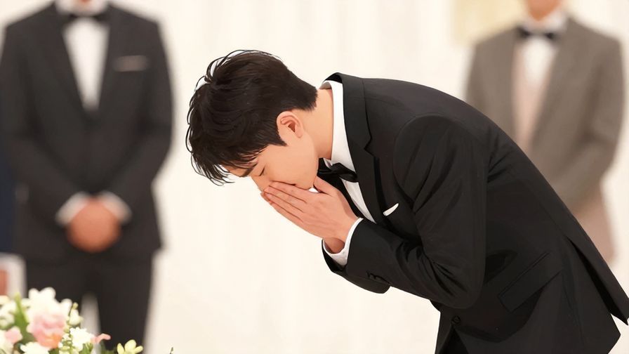 Illustration%20of%20a%20person%20bowing%20respectfully%20while%20saying%20farewell%20at%20a%20formal%20event%2C%20soft%20lighting%2C%20dignified%20expression%2C%20illustrated%20style