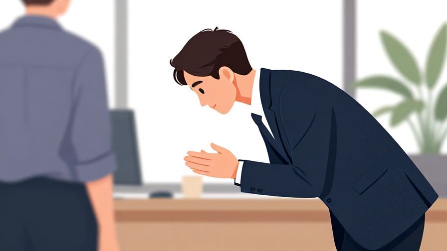 Illustration%20of%20a%20person%20bowing%20slightly%20while%20politely%20asking%20someone%20to%20wait%2C%20formal%20office%20background%2C%20vibrant%20colors%2C%20illustrated%20style