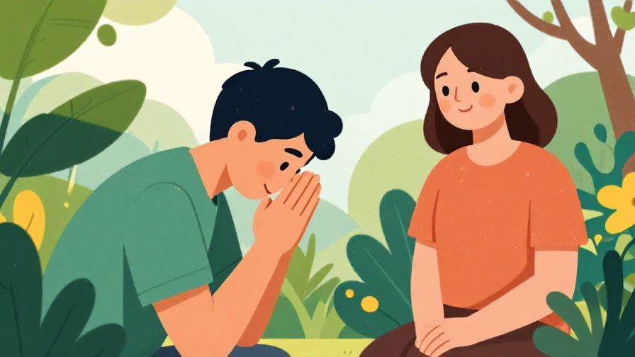 Illustration%20of%20a%20person%20bowing%20with%20hands%20together%20in%20apology%20while%20another%20person%20smiles%20acceptingly%20in%20a%20garden%20setting%2C%20vibrant%20colors%2C%20illustrated%20style