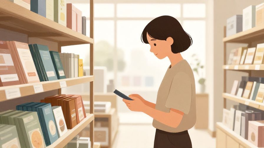 Illustration%20of%20a%20person%20calmly%20examining%20products%20in%20a%20shop%2C%20natural%20light%2C%20illustrated%20style