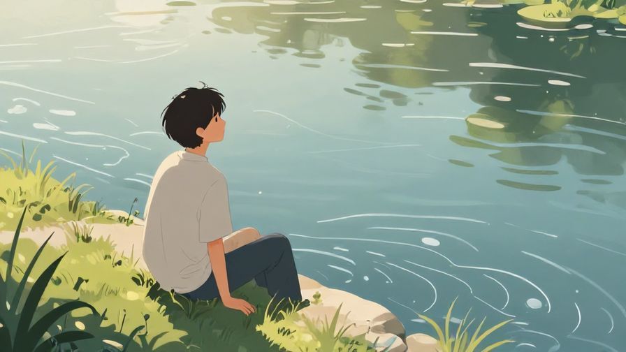 Illustration%20of%20a%20person%20calmly%20sitting%20by%20a%20riverbank%2C%20soft%20sunlight%20and%20gentle%20ripples%20in%20water