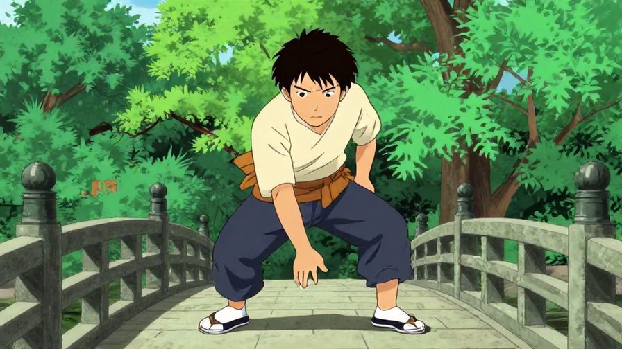 Illustration%20of%20a%20person%20carefully%20tapping%20a%20stone%20bridge%20before%20crossing%2C%20serious%20expression%2C%20traditional%20Japanese%20setting%2C%20vibrant%20colors%2C%20illustrated%20style