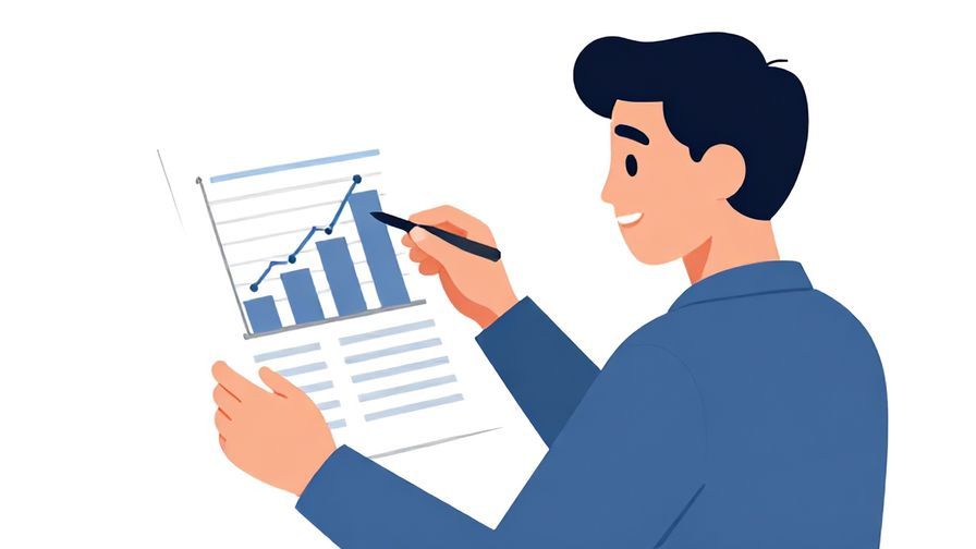 Illustration%20of%20a%20person%20checking%20a%20chart%20or%20graph%20that%20matches%20their%20expectations%2C%20smiling%2C%20bright%20background%2C%20illustrated%20style