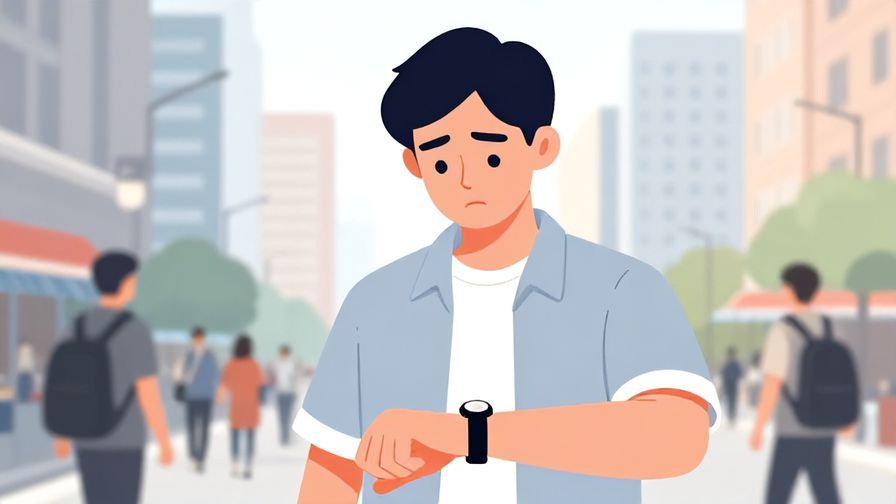 Illustration%20of%20a%20person%20checking%20their%20watch%20with%20a%20slight%20frown%2C%20busy%20city%20background%2C%20illustrated%20style