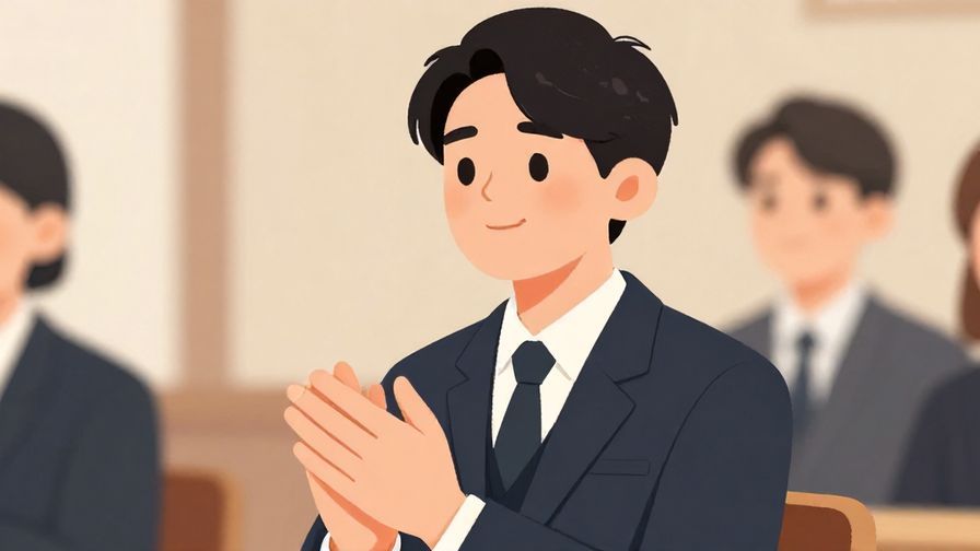 Illustration%20of%20a%20person%20clapping%20slowly%20with%20a%20smile%20and%20slight%20sadness%20in%20a%20formal%20setting%2C%20illustrated%20style