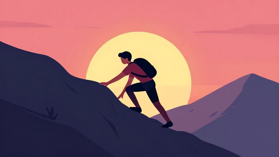 Illustration%20of%20a%20person%20climbing%20a%20mountain%20slowly%20but%20steadily%2C%20sun%20rising%20behind%20them%2C%20vibrant%20colors