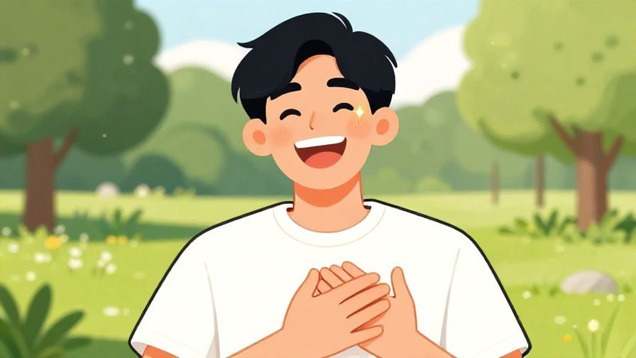 Illustration%20of%20a%20person%20clutching%20their%20chest%20with%20a%20big%20smile%20and%20sparkling%20eyes%2C%20park%20background%2C%20illustrated%20style