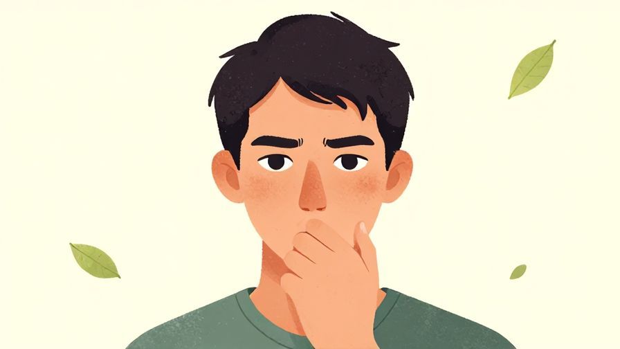 Illustration%20of%20a%20person%20covering%20their%20mouth%20with%20a%20finger%20and%20looking%20serious%2C%20soft%20background%20with%20floating%20leaves%2C%20illustrated%20style