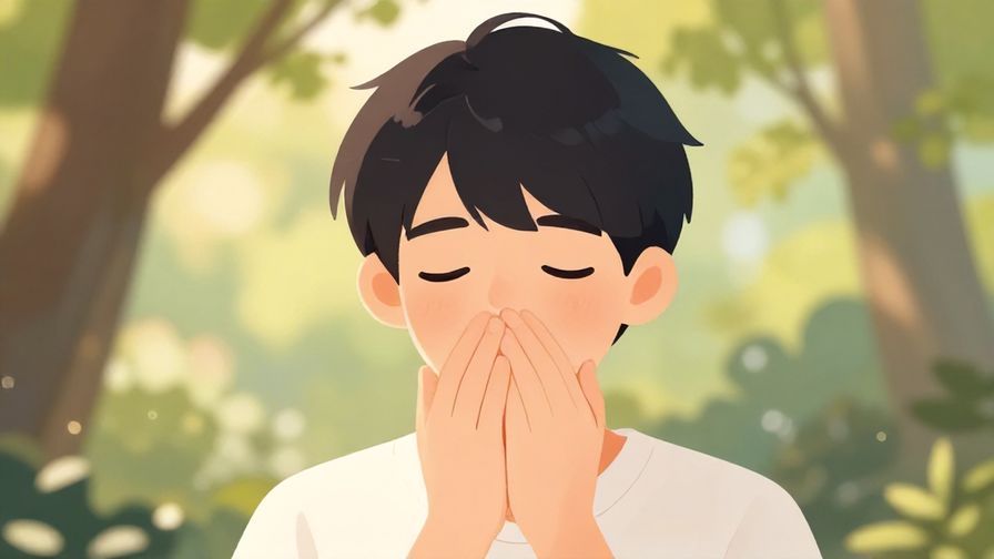 Illustration%20of%20a%20person%20covering%20their%20mouth%20with%20a%20shy%20smile%2C%20soft%20sunlight%20filtering%20through%20trees