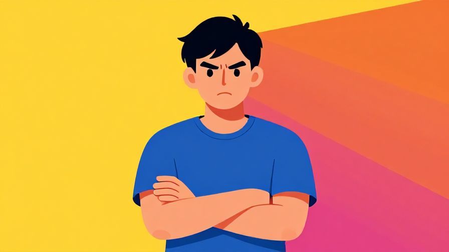 Illustration%20of%20a%20person%20crossing%20arms%20with%20an%20annoyed%20expression%20and%20sharp%20background%20colors%20to%20show%20strong%20dislike%2C%20vibrant%20colors%2C%20illustrated%20style