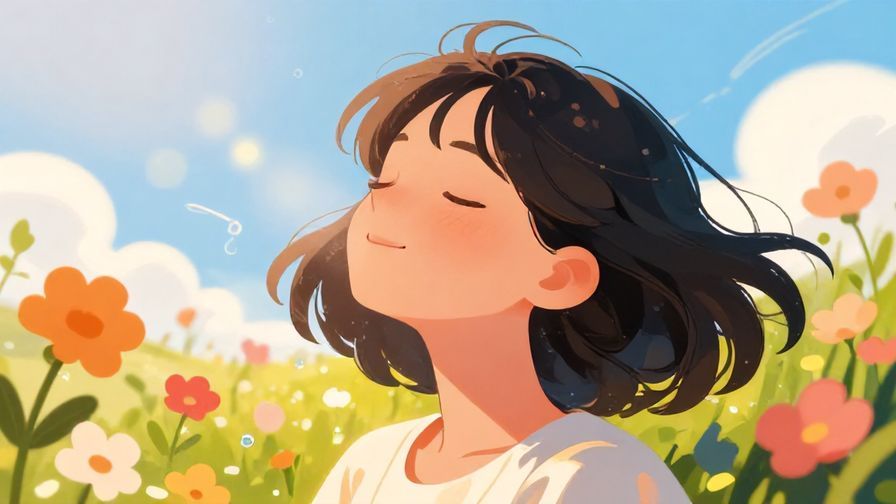 Illustration%20of%20a%20person%20enjoying%20a%20breeze%20with%20closed%20eyes%2C%20soft%20flowers%20and%20sunlight%20around%20them%2C%20vibrant%20colors%2C%20illustrated%20style