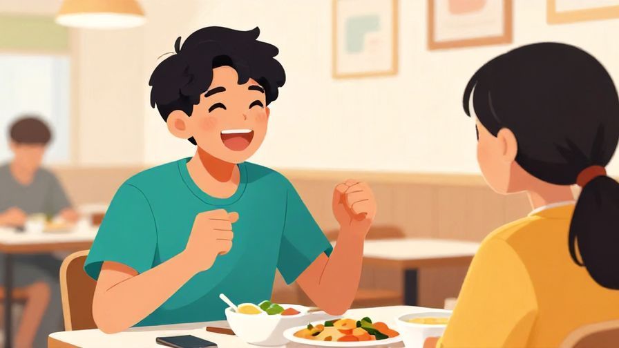 Illustration%20of%20a%20person%20enthusiastically%20asking%20a%20friend%20with%20a%20laugh%20in%20a%20cafeteria%20setting%2C%20bright%20colors%2C%20illustrated%20style