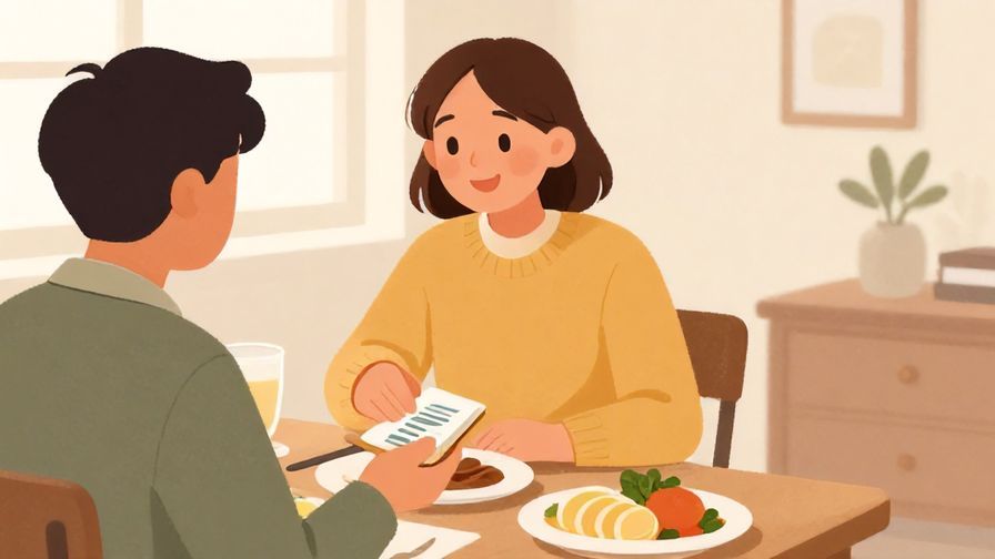 Illustration%20of%20a%20person%20explaining%20with%20a%20smile%20while%20offering%20to%20pay%20at%20a%20dining%20table%2C%20warm%20colors%2C%20illustrated%20style