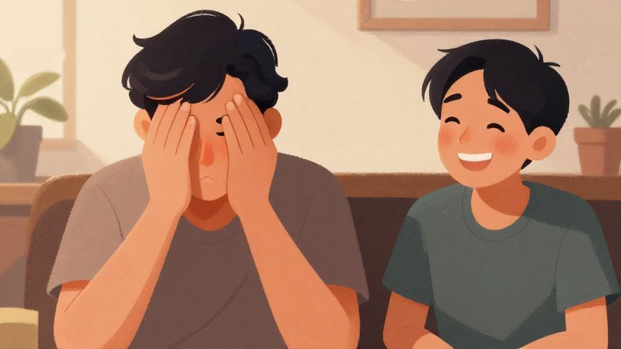 Illustration%20of%20a%20person%20facepalming%20while%20another%20chuckles%20next%20to%20them%20in%20a%20cozy%20room%2C%20soft%20lighting%2C%20illustrated%20style