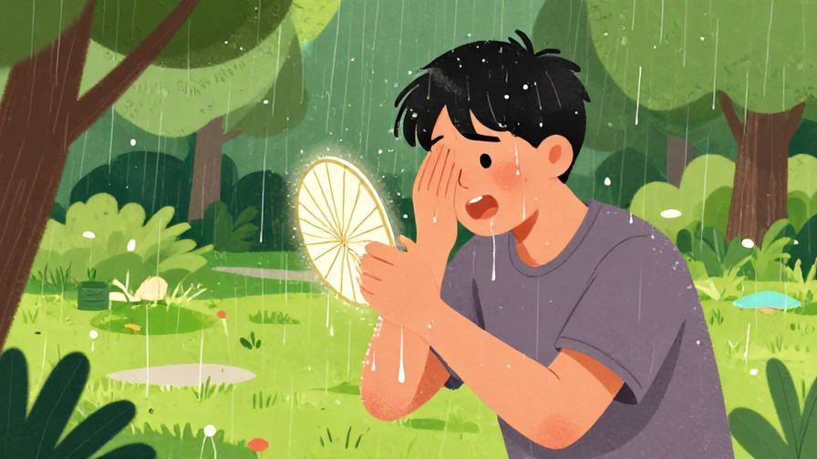 Illustration%20of%20a%20person%20feeling%20sticky%20and%20fanning%20themselves%20in%20a%20humid%20summer%20park%2C%20vibrant%20colors%2C%20illustrated%20style