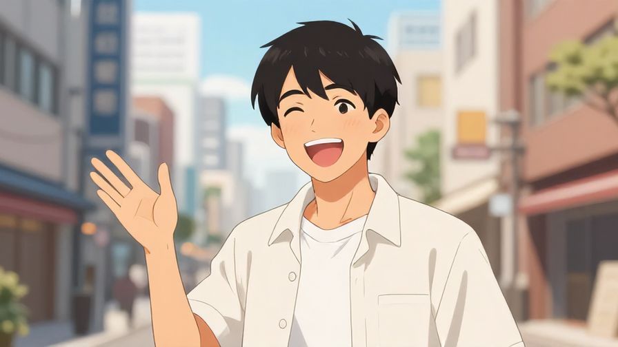 Illustration%20of%20a%20person%20from%20Kansai%20region%20smiling%20and%20gesturing%20enthusiastically%2C%20urban%20background%2C%20illustrated%20style