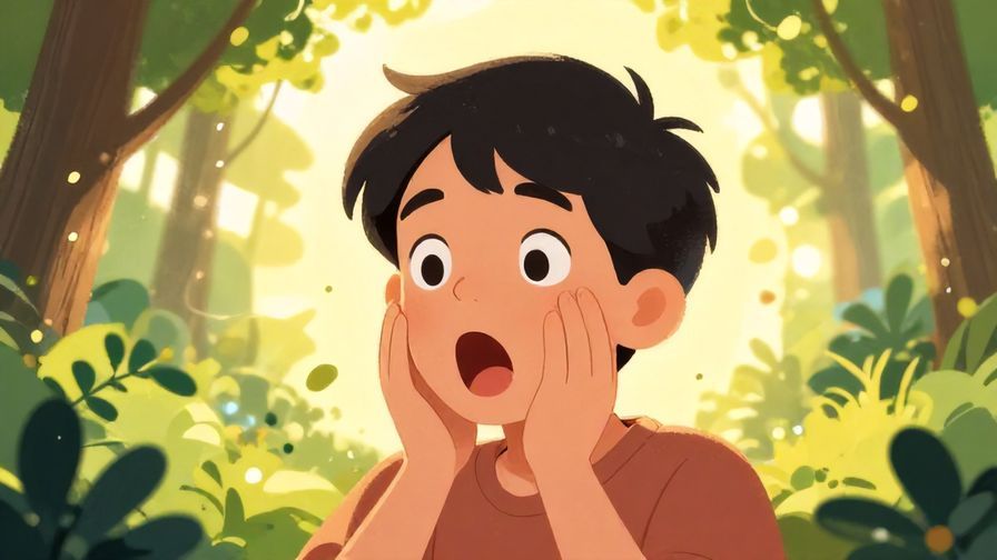 Illustration%20of%20a%20person%20gasping%20in%20surprise%20with%20a%20glowing%20background%20of%20nature%2C%20vibrant%20colors%2C%20illustrated%20style