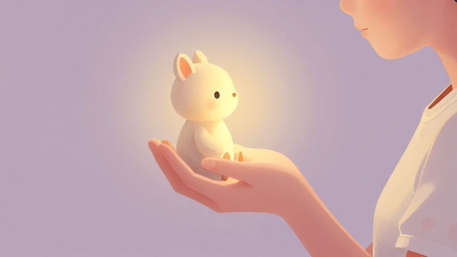 Illustration%20of%20a%20person%20gently%20holding%20a%20small%20stuffed%20animal%2C%20soft%20glowing%20light%2C%20pastel%20background%2C%20illustrated%20style
