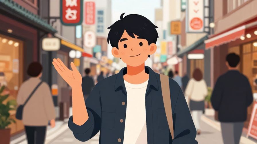 Illustration%20of%20a%20person%20gesturing%20expressively%20with%20a%20smirk%20in%20a%20busy%20Kansai%20street%20scene