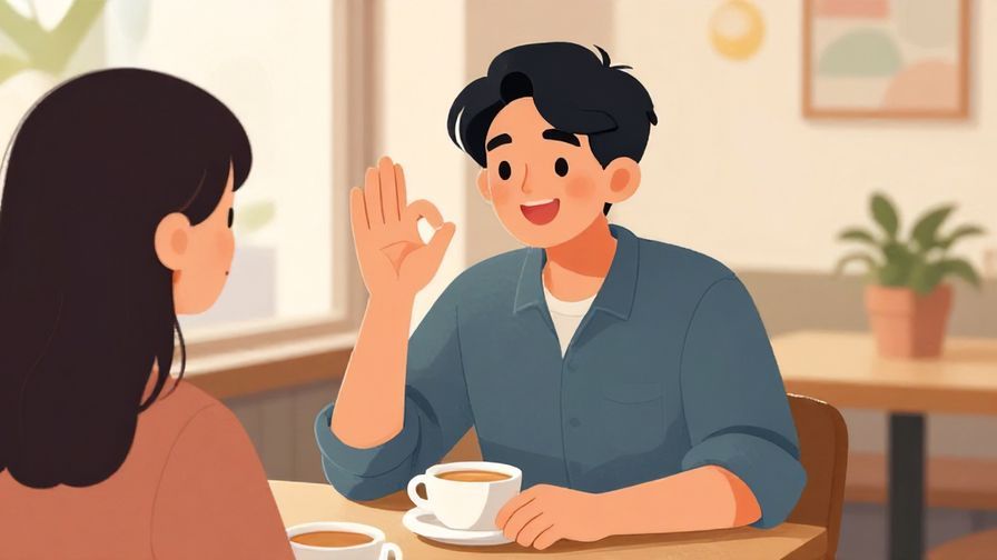 Illustration%20of%20a%20person%20gesturing%20‘no’%20with%20a%20friendly%20smile%20while%20talking%20to%20a%20friend%20in%20a%20cafe%2C%20colorful%20background%2C%20illustrated%20style