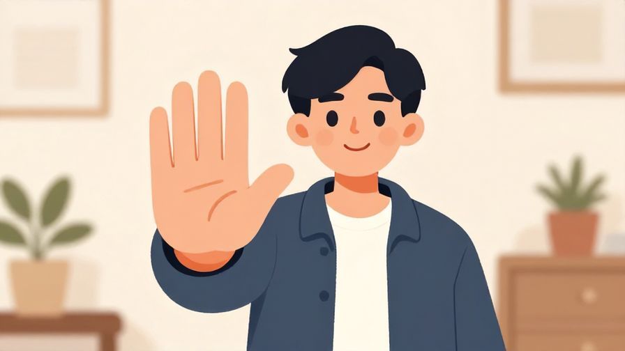 Illustration%20of%20a%20person%20gesturing%20“stop”%20with%20a%20friendly%20smile%2C%20casual%20indoor%20setting%2C%20illustrated%20style