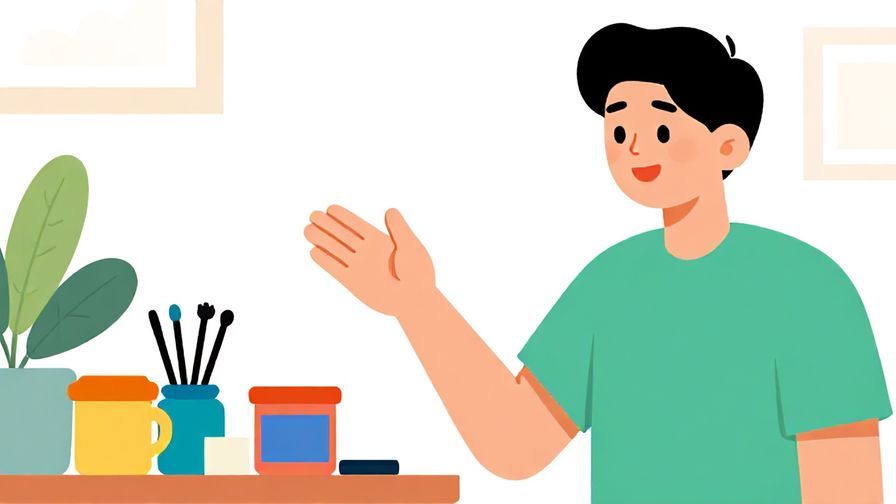 Illustration%20of%20a%20person%20gesturing%20towards%20a%20variety%20of%20colorful%20items%20with%20a%20friendly%20smile%2C%20bright%20indoor%20scene.