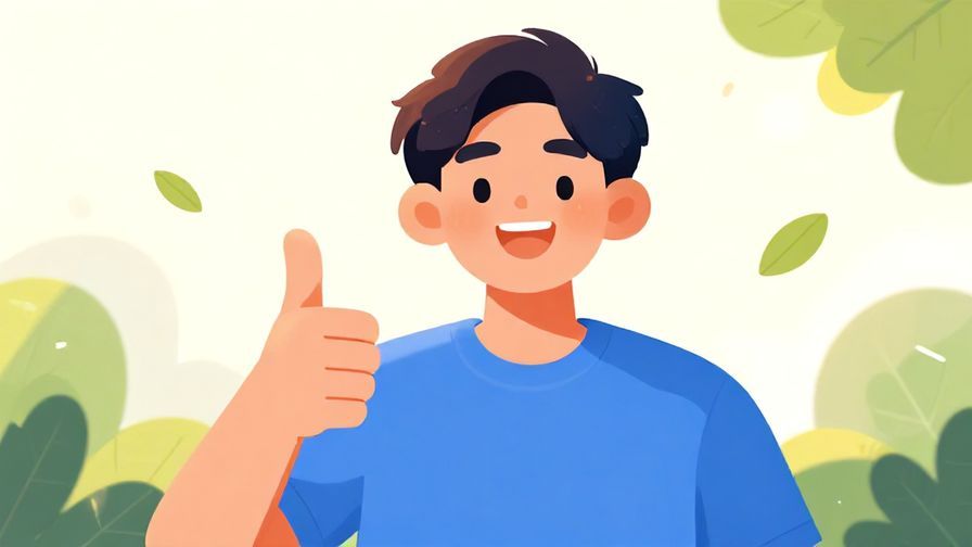 Illustration%20of%20a%20person%20giving%20a%20thumbs-up%20and%20smiling%20brightly%20with%20soft%20sunlight%20and%20floating%20leaves%20around.%20Vibrant%20colors%2C%20illustrated%20style