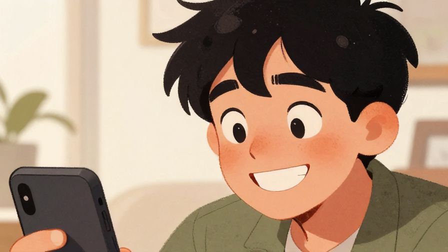 Illustration%20of%20a%20person%20grinning%20playfully%20while%20looking%20at%20something%20with%20interest%2C%20casual%20setting%2C%20illustrated%20style