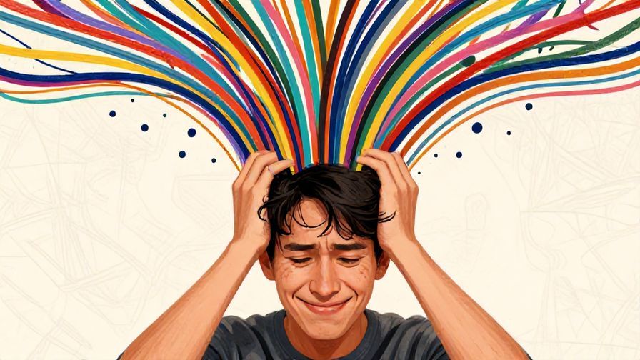 Illustration%20of%20a%20person%20half-smiling%20and%20half-frustrated%2C%20holding%20their%20head%20with%20a%20stylized%20overflow%20of%20colorful%20lines%20above%20them%2C%20detailed%20background%2C%20vibrant%20colors%2C%20illustrated%20style