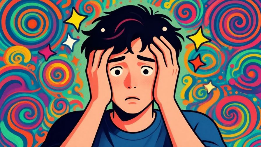 Illustration%20of%20a%20person%20holding%20their%20head%20with%20a%20slightly%20panicked%20expression%2C%20colorful%20swirls%20and%20stars%20around%20their%20head%2C%20detailed%20background%2C%20vibrant%20colors%2C%20illustrated%20style