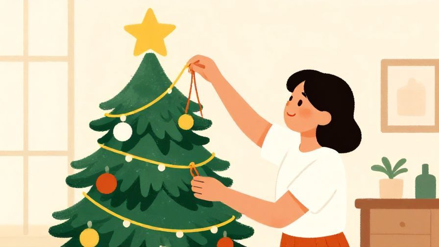 Illustration%20of%20a%20person%20joyfully%20decorating%20a%20Christmas%20tree%20in%20a%20homey%20setting%2C%20bright%20and%20cheerful%20colors%2C%20illustrated%20style
