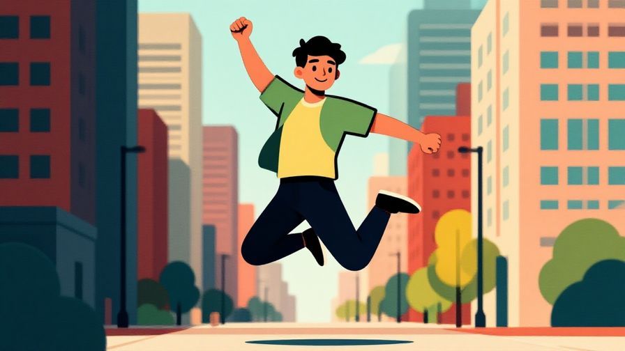 Illustration%20of%20a%20person%20jumping%20into%20action%20without%20a%20plan%2C%20smiling%20with%20confidence%2C%20colorful%20urban%20background%2C%20illustrated%20style