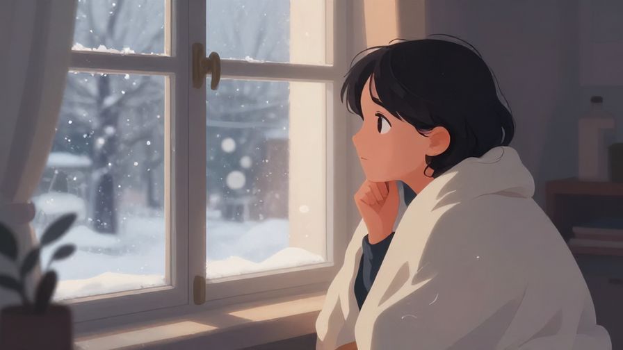 Illustration%20of%20a%20person%20looking out%20a%20window%20thoughtfully%20while%20wrapped%20in%20a%20blanket%2C%20soft%20indoor%20lighting%2C%20warm%20colors%20with%20chilly%20window%20outside