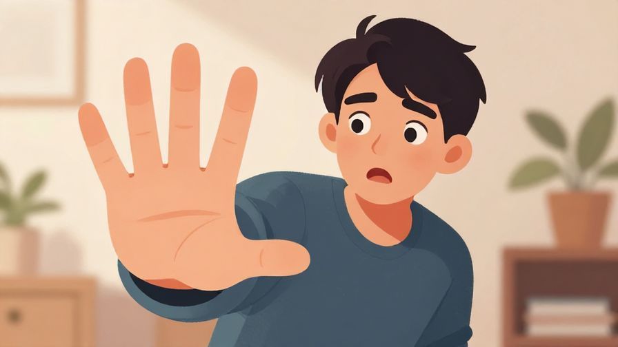 Illustration%20of%20a%20person%20looking%20a%20bit%20startled%20and%20putting%20their%20hand%20out%20to%20stop%20someone%20playfully%20in%20a%20room%20with%20soft%20lighting%2C%20illustrated%20style