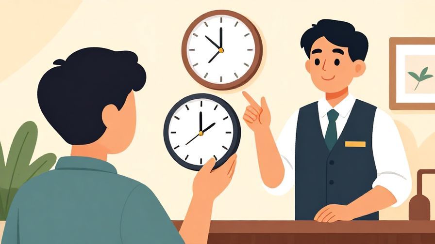 Illustration%20of%20a%20person%20looking%20at%20a%20clock%20while%20asking%20a%20hotel%20staff%20friendly%20questions%2C%20vibrant%20colors%2C%20illustrated%20style