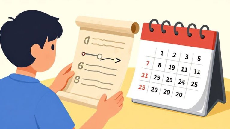 Illustration%20of%20a%20person%20looking%20at%20an%20old%20scroll%20and%20a%20modern%20calendar%2C%20reflecting%20on%20time%20passing%20and%20lessons%20learned%2C%20vibrant%20colors%2C%20illustrated%20style