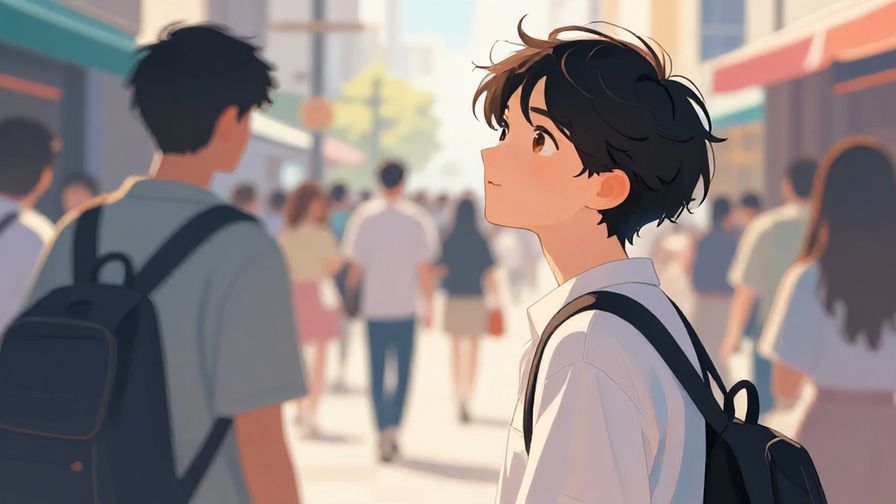 Illustration%20of%20a%20person%20looking%20dreamily%20at%20someone%20across%20a%20crowded%20street%2C%20soft%20lighting%2C%20vibrant%20colors%2C%20illustrated%20style