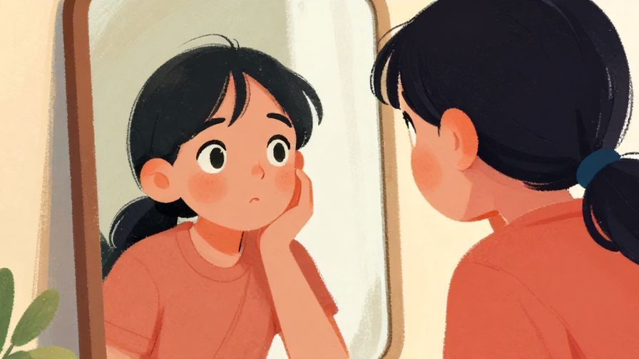 Illustration%20of%20a%20person%20looking%20into%20a%20mirror%20with%20a%20reflection%20showing%20a%20slightly%20different%20expression%2C%20soft%20lighting%2C%20vibrant%20colors%2C%20illustrated%20style