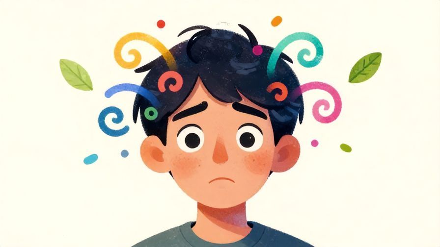 Illustration%20of%20a%20person%20looking%20puzzled%20with%20colorful%20swirls%20around%20their%20head%2C%20gentle%20background%20with%20floating%20leaves%2C%20vibrant%20colors%2C%20illustrated%20style