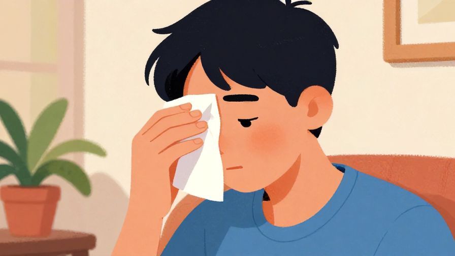 Illustration%20of%20a%20person%20looking%20slightly%20unwell%2C%20holding%20a%20handkerchief%20to%20their%20forehead%20in%20a%20softly%20lit%20room%2C%20vibrant%20colors%2C%20illustrated%20style