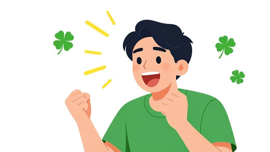 Illustration%20of%20a%20person%20looking%20surprised%20and%20happy%20after%20winning%20a%20game%20unexpectedly%2C%20with%20light%20rays%20and%20a%20lucky%20clover%20nearby%2C%20illustrated%20style